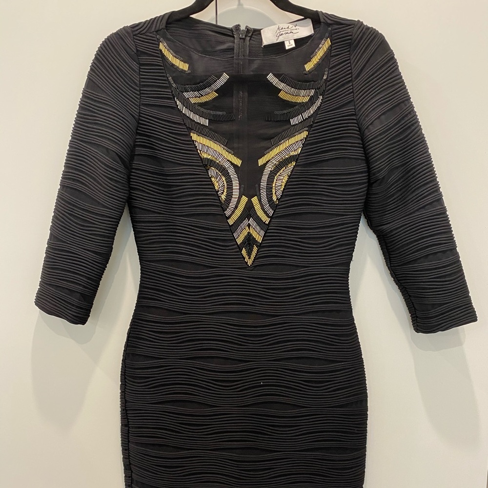 Marc + James black ribbed dress